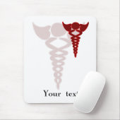 red caduceus medical gifts mouse pad (With Mouse)