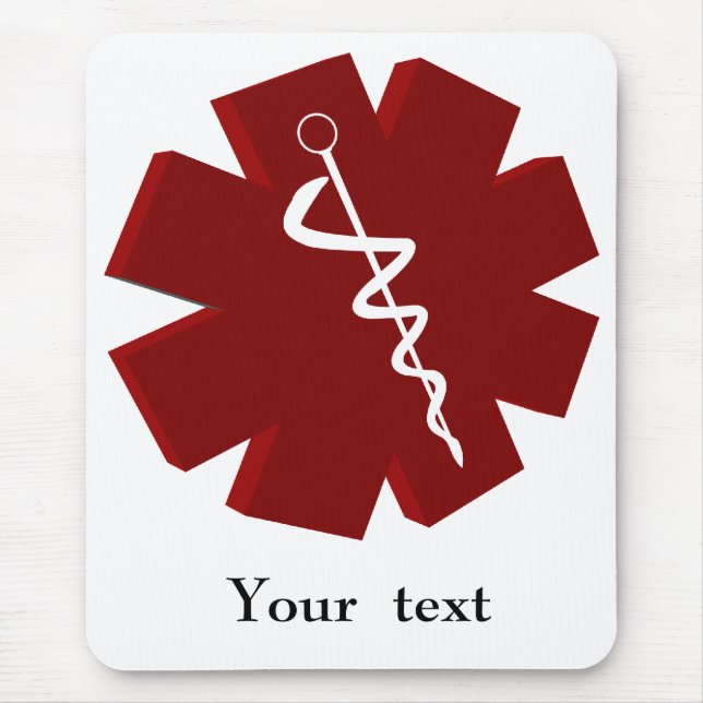 red caduceus medical gifts mouse pad (Front)