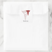 red caduceus medical gifts square sticker (Bag)