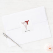 red caduceus medical gifts square sticker (Envelope)
