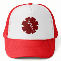 red caduceus medical gifts trucker hat