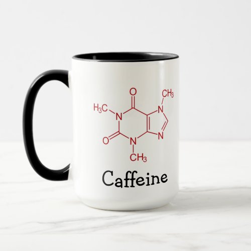Red Caffeine Molecule Mug