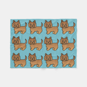 Red Cairn Terrier Cartoon Dog Design Fleece Blanket