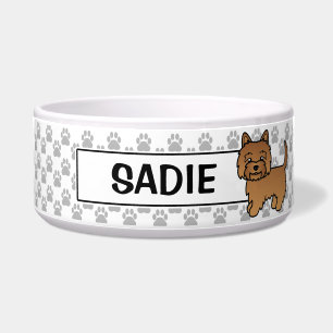 Red Cairn Terrier Cartoon Dog Illustration Bowl