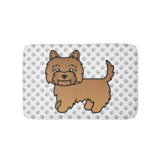 Red Cairn Terrier Cute Cartoon Dog Bath Mat