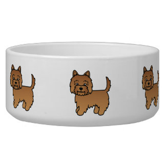Red Cairn Terrier Cute Cartoon Dog Bowl