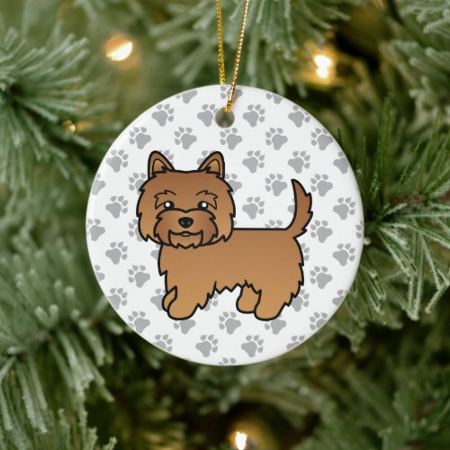 Red Cairn Terrier Cute Cartoon Dog Ceramic Ornament