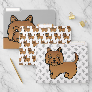Red Cairn Terrier Cute Cartoon Dog File Folder