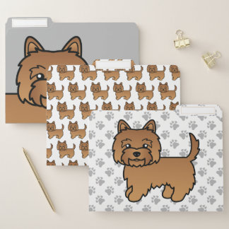 Red Cairn Terrier Cute Cartoon Dog File Folder
