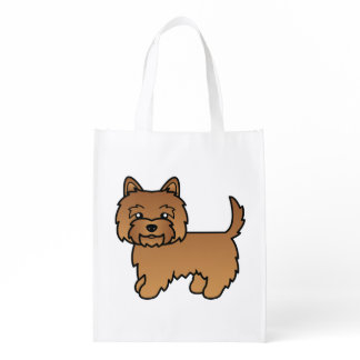 Red Cairn Terrier Cute Cartoon Dog Grocery Bag