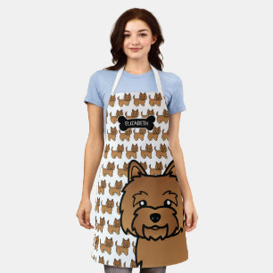 Red Cairn Terrier Cute Cartoon Dog & Name Apron