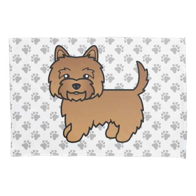 Red Cairn Terrier Cute Cartoon Dog Pillow Case (Front)