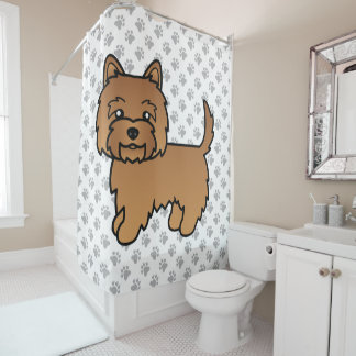 Red Cairn Terrier Cute Cartoon Dog Shower Curtain