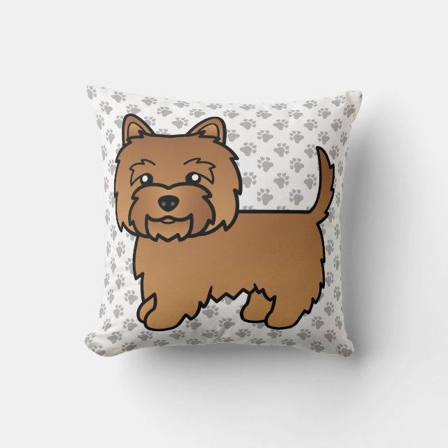 Red Cairn Terrier Cute Cartoon Dog Throw Pillow (Front)