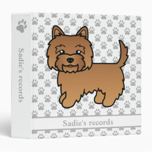Red Cairn Terrier Dog & Pet Records Text 3 Ring Binder