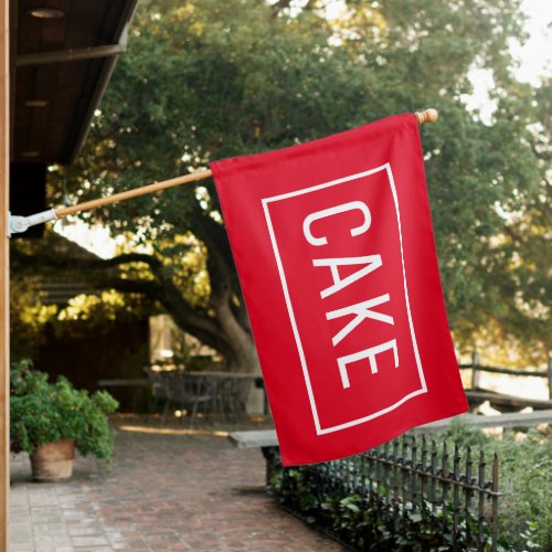 RED CAKE SIGN FLAG