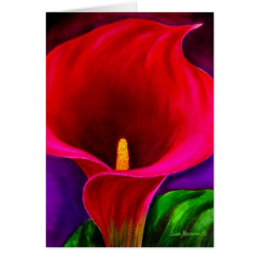 Red Cala Lily Flower Painting Art - Multi (Front)