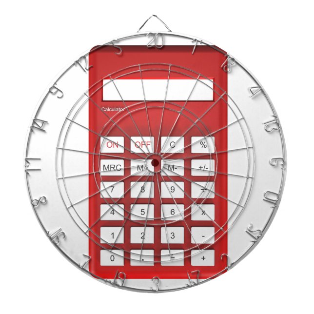 Red calculator calculator dartboard (Front)