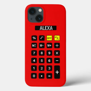 Red Calculator with Keypad iPhone 13 Case