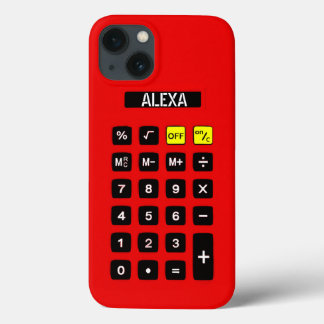 Red Calculator with Keypad iPhone 13 Case