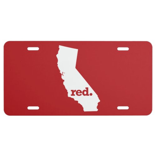 RED CALIFORNIA LICENSE PLATE