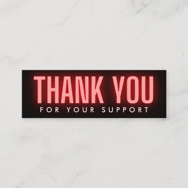 Red Calligraphy Neon Thank You Media Insert (Front)