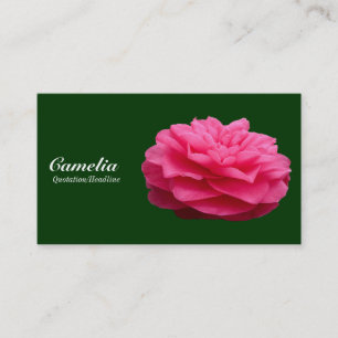 Red Camelia - Dark Green 003300 Business Card