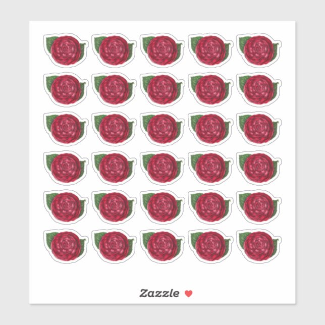 Red Camellia Sticker (Sheet)