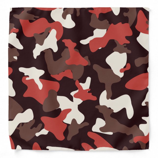 Red camo camouflage army pattern bandana (Front)