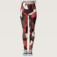 Red camo camouflage army pattern leggings