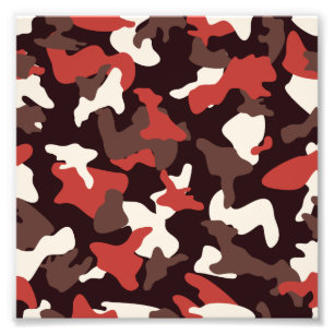 Red camo camouflage army pattern photo print