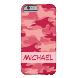 Red Camo Camouflage Name Personalized Barely There iPhone 6 Case