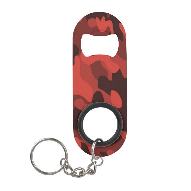 Red Camo Keychain Bottle Opener (Front)
