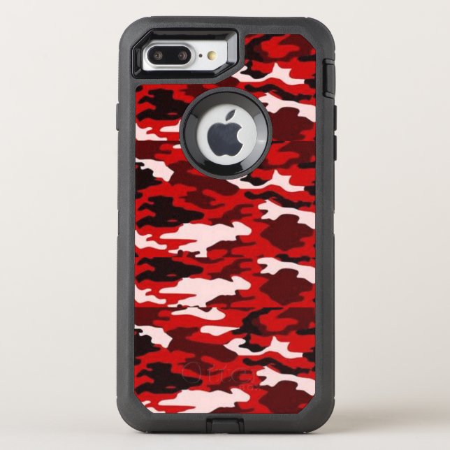 Red Camo, Otterbox Case (Back)