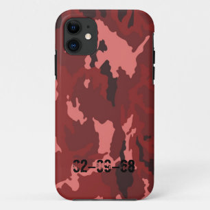 Red Camo Pattern Pink Maroon Camouflage iPhone 11 Case