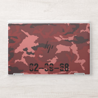 Red Camo Pattern Pink Maroon Camouflage HP Laptop Skin