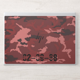 Red Camo Pattern Pink Maroon Camouflage HP Laptop Skin