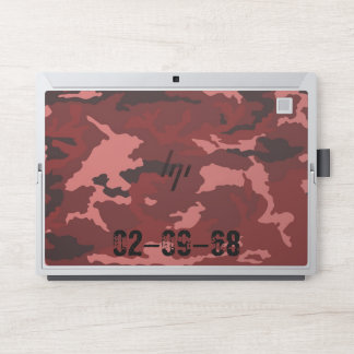 Red Camo Pattern Pink Maroon Camouflage HP Laptop Skin