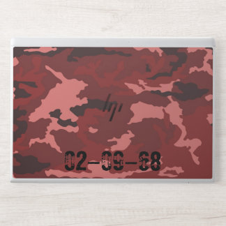 Red Camo Pattern Pink Maroon Camouflage HP Laptop Skin