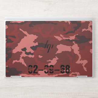 Red Camo Pattern Pink Maroon Camouflage HP Laptop Skin