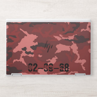 Red Camo Pattern Pink Maroon Camouflage HP Laptop Skin