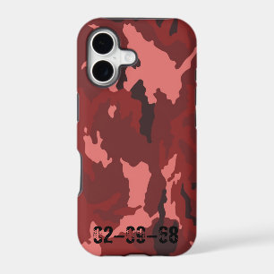 Red Camo Pattern Pink Maroon Camouflage iPhone 17 Case