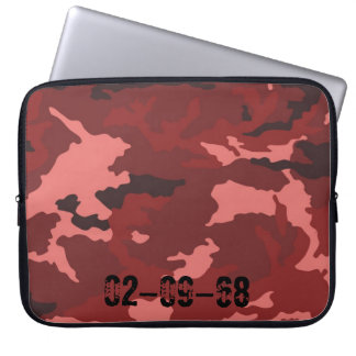 Red Camo Pattern Pink Maroon Camouflage Laptop Sleeve