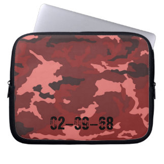 Red Camo Pattern Pink Maroon Camouflage Laptop Sleeve