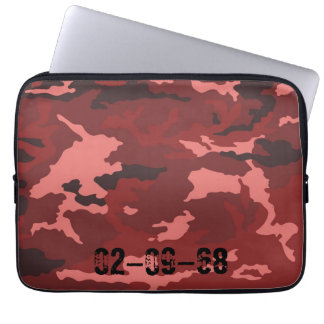 Red Camo Pattern Pink Maroon Camouflage Laptop Sleeve