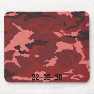 Red Camo Pattern Pink Maroon Camouflage Mouse Pad