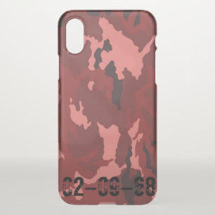 Red Camo Pattern Pink Maroon Camouflage iPhone X Case