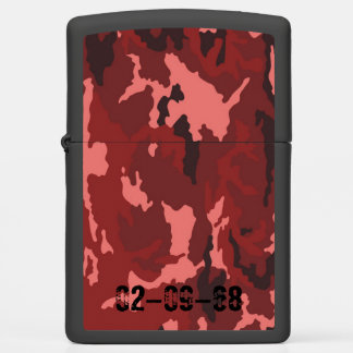 Red Camo Pattern Pink Maroon Camouflage Zippo Lighter