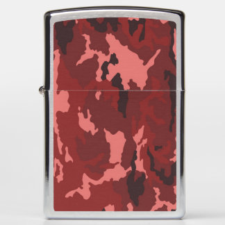 Red Camo Pattern Pink Maroon Camouflage Zippo Lighter
