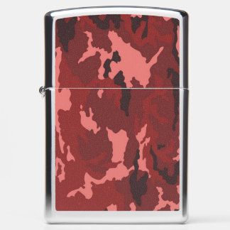 Red Camo Pattern Pink Maroon Camouflage Zippo Lighter